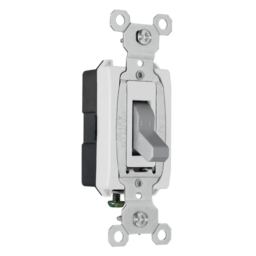 Product image for Pass & Seymour CSB15AC1-GRY Construction 1pole Switch, Back & Side Wire, 15A 120/277 V - Gray