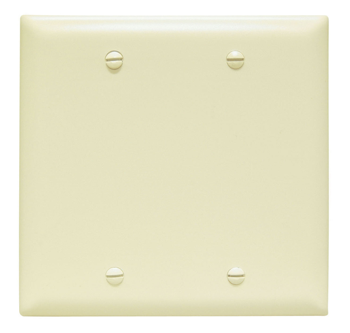 Pass & Seymour TP23-I 2Gang Wall Plate, Blank, Box Mount, Nylon, Standard - Ivory Product image for Pass & Seymour TP23-I 2Gang Wall Plate, Blank, Box Mount, Nylon, Standard - Ivory