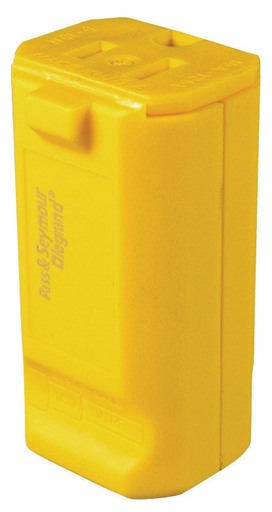 Pass & Seymour PS5969-Y 15 Amp 125 Volt 2-Pole 3-Wire NEMA 5-15R Yellow Nylon Straight Blade Connector