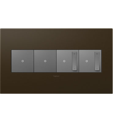 Product image for Pass & Seymour AWP4G-BR4 4-Gang 2-Module Wall Plate - Bronze