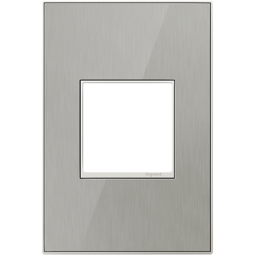 Product image for Pass & Seymour AWM1G2-MS4 1-Gang 2-Module Wall Plate - Brushed Stainless Steel