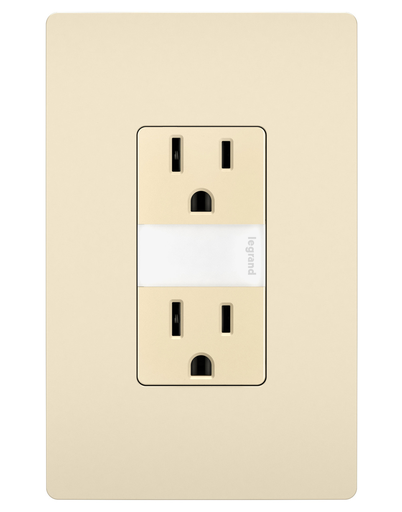 Product image for Pass & Seymour NTL-885TRLACC6 15A 125V Tamper-Resistant Duplex Outlet w/ LED Night Light - Light Almond
