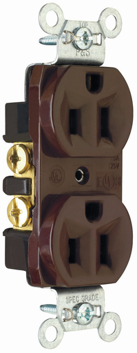 Product image for Pass & Seymour CRB5262-RED Construction Spec Grade Duplex Receptacle, Back & Side Wire, 15A 125V - Red
