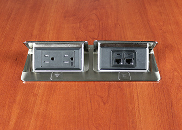 Product image for Wiremold DQFP15ST-2A Cord Ended deQuorum™ Dual Flip-Up Unit