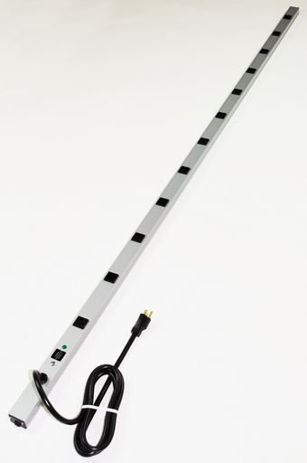 Product image for Wiremold 7712BCS20R CabinetMate Plug-In Outlet Center Unit / 120V/20A / 77" long / 12 O/L / 6' cord / Computer Grade Surge