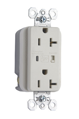 Product image for Pass & Seymour 5362-LASP Surge Protective Extra Heavy-Duty Duplex Receptacle, Back & Side Wire, 20A 125V - Light Almond