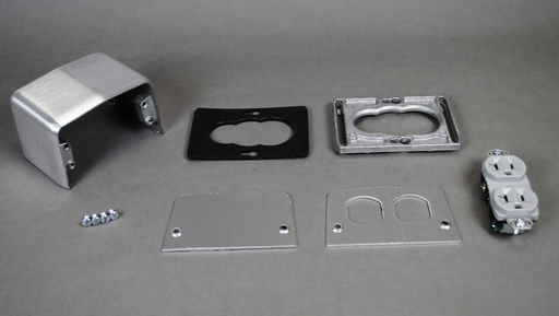 Product image for Wiremold 525H 20 Amp 125 Volt 4-Piece Duplex Plate Pedestal Service Fitting