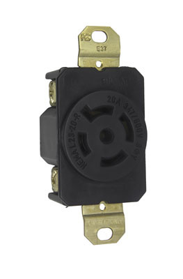 Product image for Pass & Seymour L2320-R Turnlok Single Receptacle, 5wire, 20A 347/600V