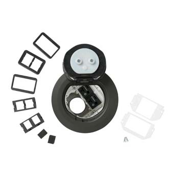 Product image for Wiremold 4ATCP2CRGY 4AT-Series Prewired Dual Service Controlled Receptacle Evolution™ Poke-Thru Device-Gray