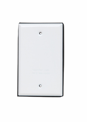 Product image for Pass & Seymour WPB1-W 1-Gang White Aluminum Blank Weatherproof Cover
