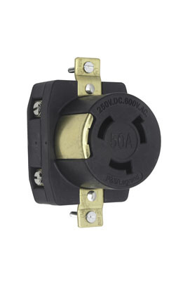 Product image for Pass & Seymour 3769 Receptacle Single 50amp 250V Dc 50amp 600V Ac