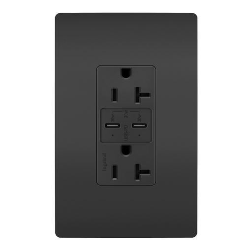 Mayer-DDS-radiant® 20A Tamper Resistant Ultra Fast PLUS Power Delivery USB Type C/C Outlet, Black-1