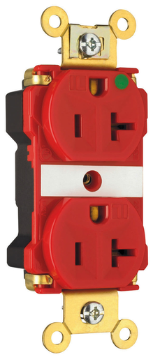 Product image for Pass & Seymour PT8300-ILRED PlugTail™ Extra Heavy-Duty Hospital Grade Illuminated Duplex Receptacle, 20A 125V - Red