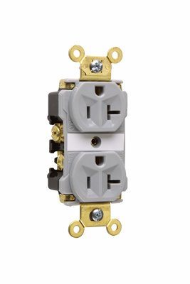 Pass & Seymour 5362-AGRY Industrial Extra Heavy-Duty Spec Grade Duplex Receptacle, Back & Side Wire, 20A 125V Gray Product image for Pass & Seymour 5362-AGRY Industrial Extra Heavy-Duty Spec Grade Duplex Receptacle, Back & Side Wire, 20A 125V Gray