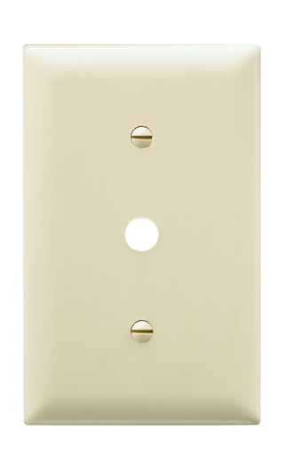 Pass & Seymour TP12-W Single Gang Wallplate, Single Telephone/Cable Outlet 13/32 Hole, White Product image for Pass & Seymour TP12-W Single Gang Wallplate, Single Telephone/Cable Outlet 13/32 Hole, White