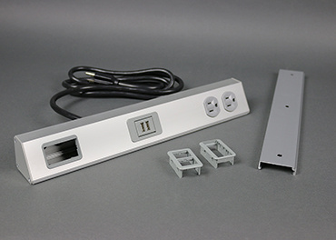 Product image for Wiremold TSAX1F1AL1U TableSource™ Table Box with 1 Communication Opening, Surface-Mounted, 6' Cord