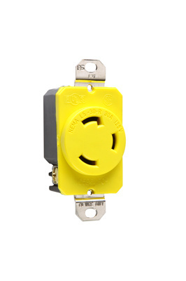 Product image for Pass & Seymour CRL530-R Turnlok Receptacle, 3wire 30amp 125V, Corrosion Resistant - Yellow