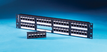 Product image for Ortronics OR-SP5EU48 48-Port 2-Rack Unit T568A/T568B Category 5E 110 Patch Panel