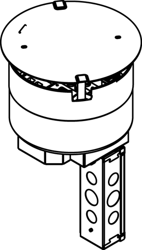 Product image for Wiremold 8STCP 8" Poke-Through Recessed Prewired Assembly with Disposable Plate