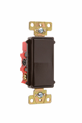 Product image for Pass & Seymour 2622 Double Pole, Back and Side Wire, Decorator Switch, 20 amps, 120/277V - Brown