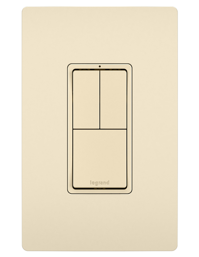 Product image for Pass & Seymour RCD113LA Radiant Combination (2) Single Pole and (1) 3-Way Switches, 15A 120V - Light Almond
