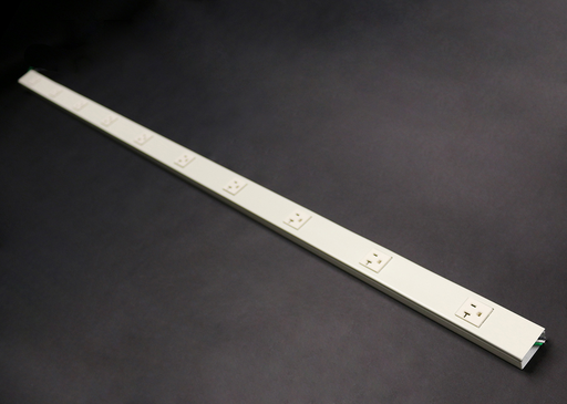 Product image for Wiremold V24GB606 72" 6" Center Distance Ivory Steel Single Raceway Multi-Outlet Strip