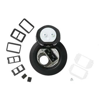 Product image for Wiremold 4ATCP2CRBK 4AT-Series Prewired Dual Service Controlled Receptacle Evolution™ Poke-Thru Device-Black