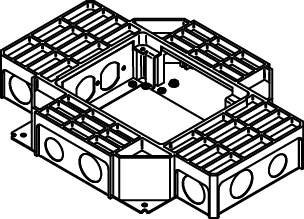 Product image for Wiremold RFB4-SS 13-5/8 x 10 x 2-7/16" Shallow Stamped Steel Recessed Floor Box