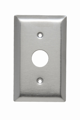 Product image for Pass & Seymour SS730 1Gang Wall Plate, Phone/Cable, 5/8" Hole, Standard - Stainless Steel