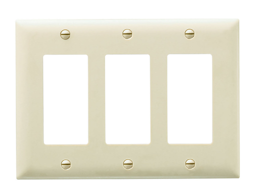 Product image for Pass & Seymour TP263-I 3Gang Wall Plate, Decorator, Nylon, Standard - Ivory