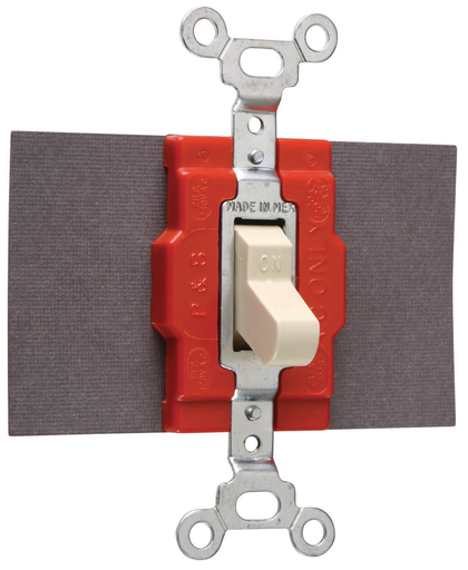 Product image for Pass & Seymour 1228 Manual Control Switch, Double Pole / Double Throw, Three Position-Two Circuit, Center Off, 30A 120/277V - Brown