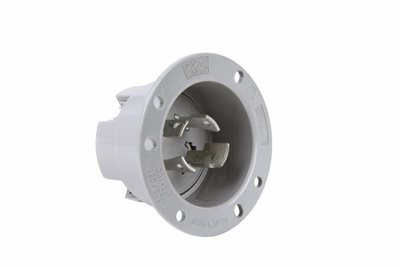 Product image for Pass & Seymour L930-FO Turnlok Flanged Outlet, 3wire 2pole. 30A 600V - Gray