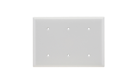 Product image for Pass & Seymour SP34-W 3Gang Wall Plate, Blank, Strap Mount, Standard - White