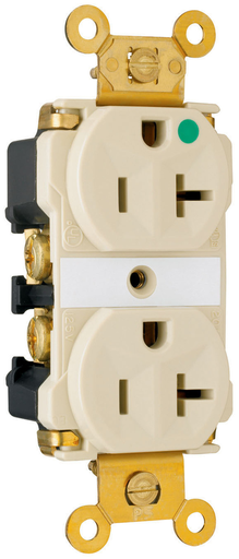 Product image for Pass & Seymour 8300-IMRI Extra Heavy-Duty Hospital Grade MRI Duplex Receptacle, Back & Side Wire, 20A 125V - Ivory