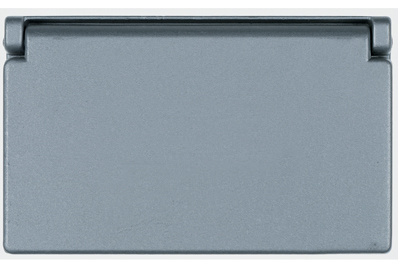 Product image for Pass & Seymour 4511 Weatherproof Heavy Cast Aluminum Cover Decorator/Ground Fault Circuit Interrupter Horizontal - Gray