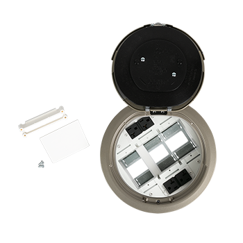 Product image for Wiremold 8ATC2PNK 8AT-Series Prewired Evolution™ Poke Thru Device, Surface Style Cover, Nickel