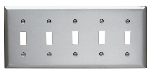 Mayer-DDS-5-Gang 302/304 Stainless Steel Wall Plate, 5 Toggle Switch Openings-1