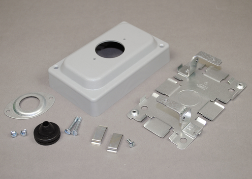 Product image for Wiremold 1546T 5-1/16 x 3-1/16 x 1-5/16" Galvanized Steel 1-Channel Overfloor Raceway Telephone Outlet Box