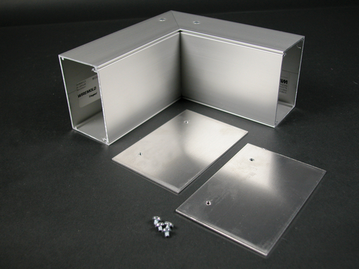 Product image for Wiremold AL3317 6" Satin Anodized Aluminum 1-Channel Raceway Internal Elbow