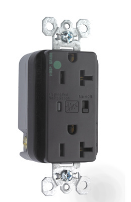 Product image for Pass & Seymour 8300-SP Hospital Grade Surge Protective Duplex Receptacle, Back & Side Wire, 20A 125V - Brown