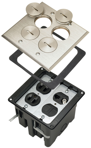 Product image for P&S FB2TRDRKS4N FLOOR BOX 2G DUPLEX