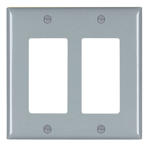 Product image for Pass & Seymour TP262-GRY 2Gang Wall Plate, Decorator, Nylon, Standard - Gray