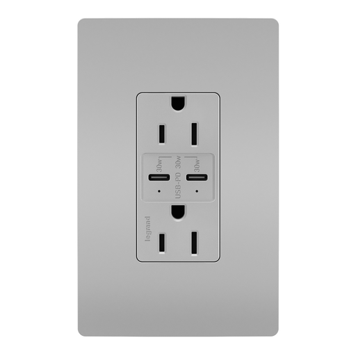 Mayer-DDS-radiant® 15A Tamper Resistant Ultra Fast PLUS Power Delivery USB Type C/C Outlet, Gray-1