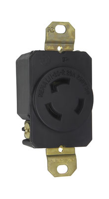 Product image for Pass & Seymour L1120-R Turnlok Receptacle, 3wire, 20A 3phase 250v