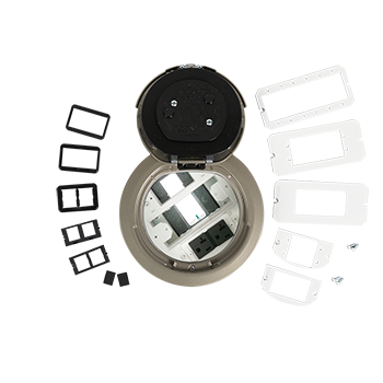 Product image for Wiremold 6ATC2PAVNK 6AT-Series Prewired A/V Evolution™ Poke Thru Device, Surface Style Cover, Nickel