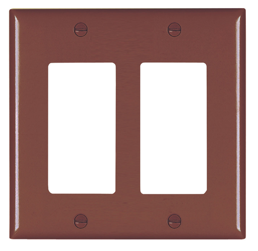 Product image for Pass & Seymour TP262 2Gang Wall Plate, Decorator, Nylon, Standard - Brown