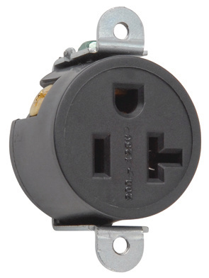 Product image for Pass & Seymour 5358-BK Commercial Grade Short Strap Single Receptacle Side Wire 20A 125V - Black
