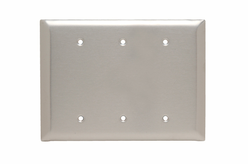 Pass & Seymour SSO33 3Gang Wall Plate, Blank. Jumbo - 302/304 Stainless Steel Product image for Pass & Seymour SSO33 3Gang Wall Plate, Blank. Jumbo - 302/304 Stainless Steel