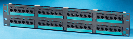 Product image for Ortronics OR-PHD5E6U48 48-Port Painted Blank Aluminum T568A/T568B Category 5E 110 Patch Panel