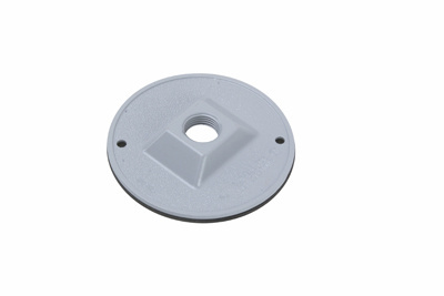 Product image for Pass & Seymour WPRB11 1-Hole 1/2 Inch Gray Round Weatherproof Outdoor Lighting Cluster Cover